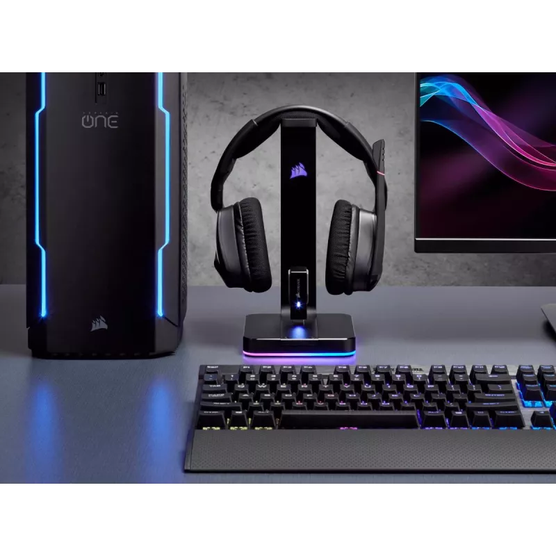 CORSAIR Headset-Ständer - ST100 RGB Premium - mit Ständer 7.1 Surround - anpassbare RGB-Beleuchtung