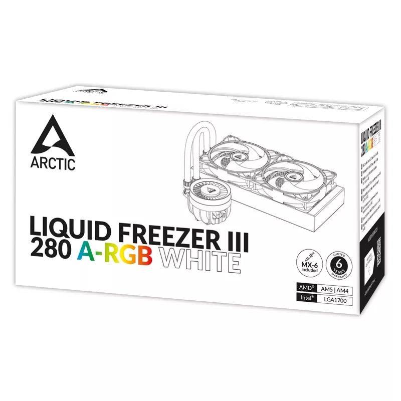 ARCTIC Liquid Freezer III 280 A-RGB - Multi-kompatibler All-in-One CPU-Wasserkühler mit A-RGB