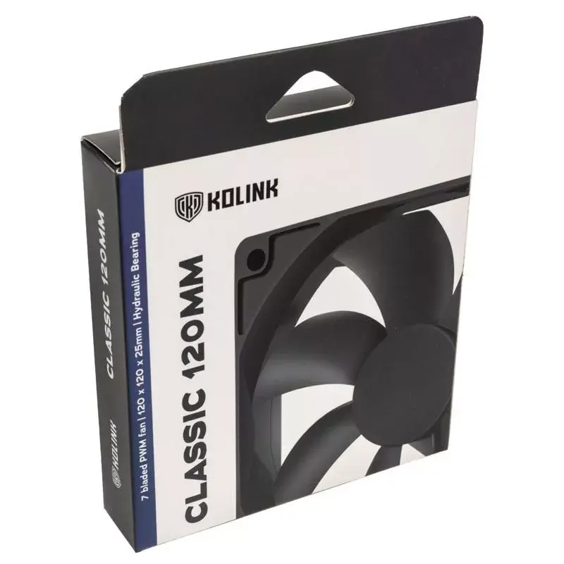 Computer Case Fan Kolink Classic HDB 120 mm, 1500 RPM, 52.15 CFM, Schwarz