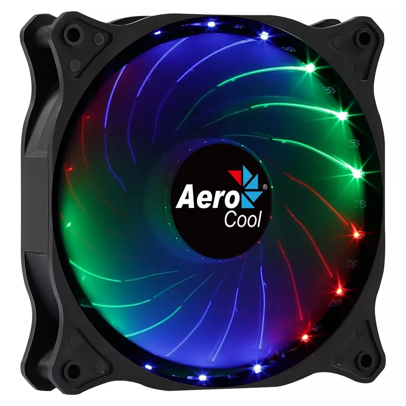 AEROCOOL COSMO12FRGB 120mm Computergehäuselüfter, 1000 U/min, 15 LEDs RGB, Molex-Anschluss, 3,72 W, schwarz