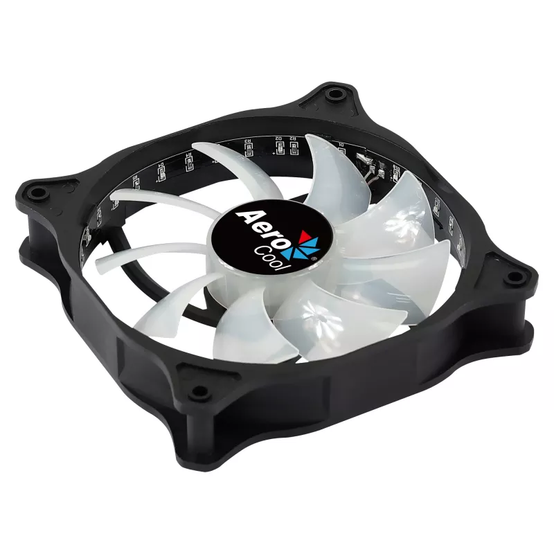 AEROCOOL COSMO12FRGB 120mm Computergehäuselüfter, 1000 U/min, 15 LEDs RGB, Molex-Anschluss, 3,72 W, schwarz