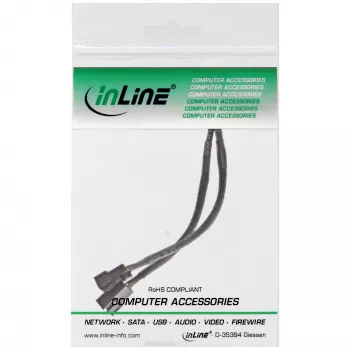 InLine PWM-Lüfter-Y-Stromkabel, 4-polig. 1M/2F, 0,15 m