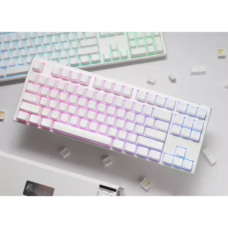 Ducky One 3 Classic Pure White TKL Gaming Tastatur RGB LED MX-Clear