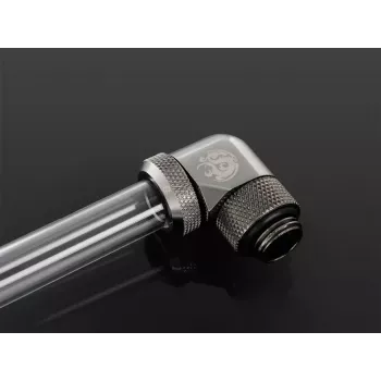 Bitspower BP-BSE90RML Messing 90°-Drehverschraubung für Flüssig-PC-Kühlung, G1/4-Gewinde, schwarz