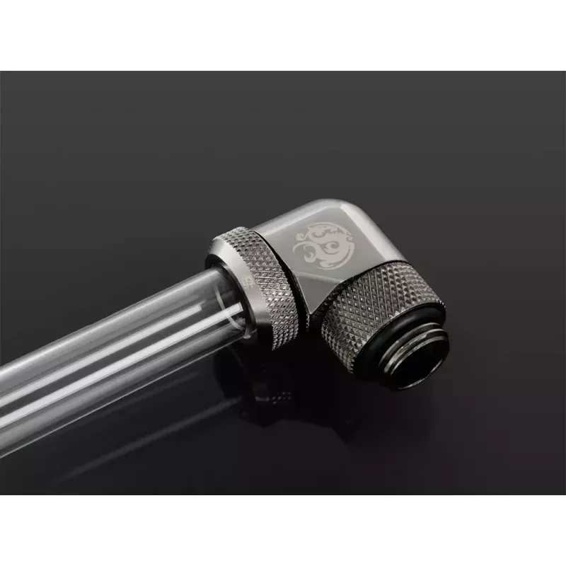 Bitspower BP-BSE90RML Messing 90°-Drehverschraubung für Flüssig-PC-Kühlung, G1/4-Gewinde, schwarz