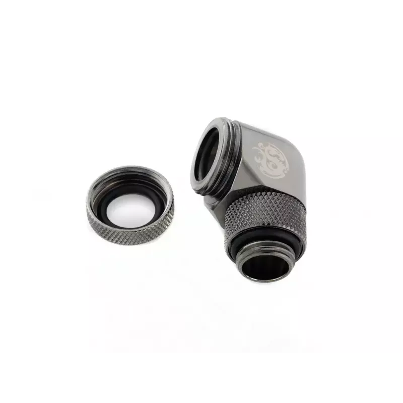 Bitspower BP-BSE90RML Messing 90°-Drehverschraubung für Flüssig-PC-Kühlung, G1/4-Gewinde, schwarz