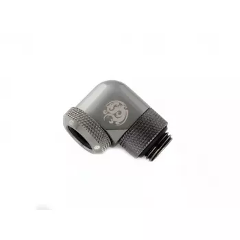 Bitspower BP-BSE90RML Messing 90°-Drehverschraubung für Flüssig-PC-Kühlung, G1/4-Gewinde, schwarz