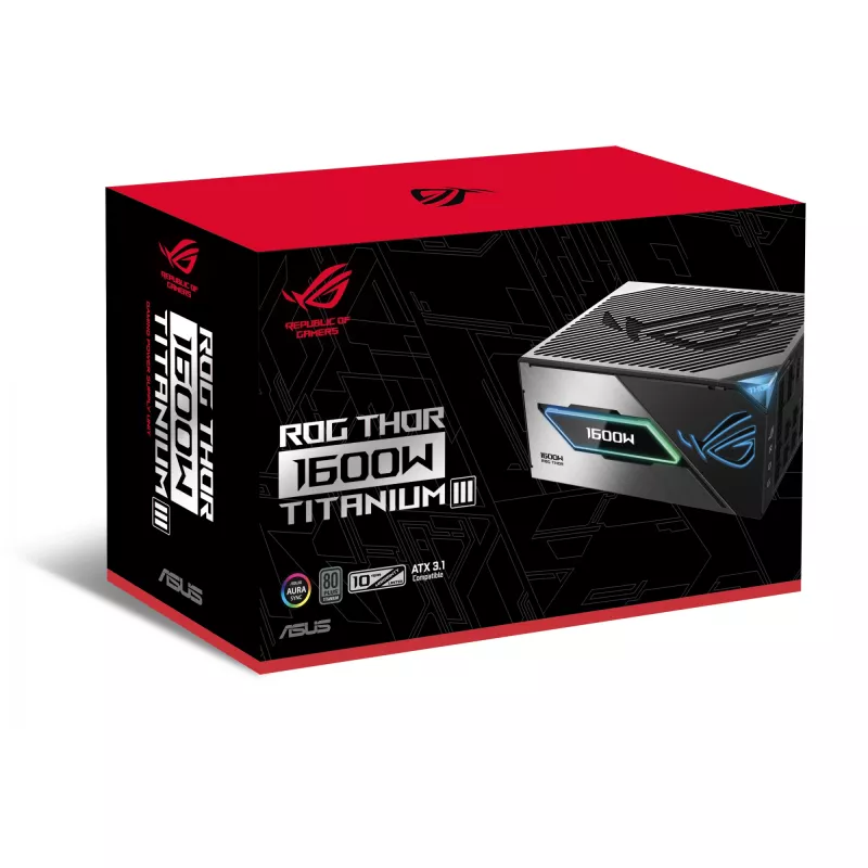 Netzteil ASUS ROG THOR-1600T3-GAMING 1600 W, 80 PLUS Titanium, ATX 3.1, vollmodular, OLED-Anzeige