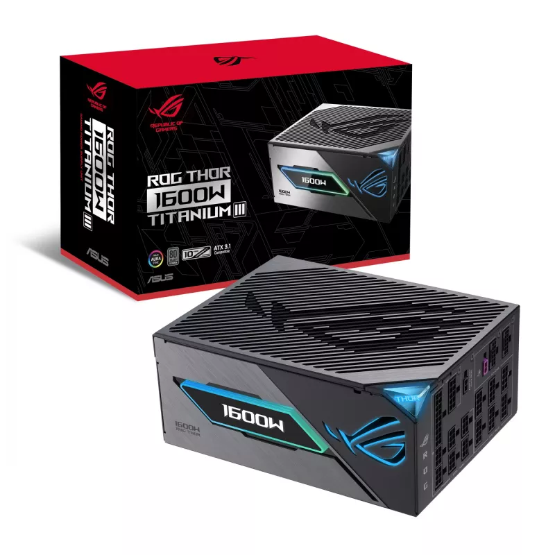 Netzteil ASUS ROG THOR-1600T3-GAMING 1600 W, 80 PLUS Titanium, ATX 3.1, vollmodular, OLED-Anzeige
