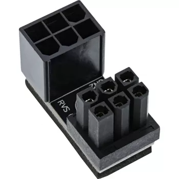 InLine Interner Netzadapter 180° ATX 6-Pin Stecker auf Buchse Reverse Schwarz 26636F