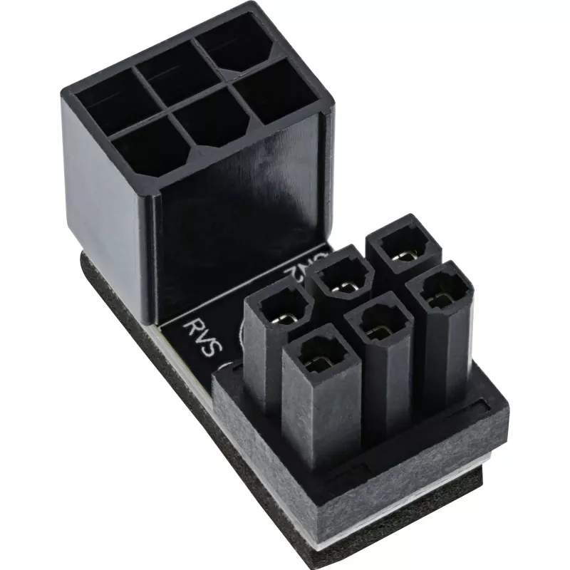 InLine Interner Netzadapter 180° ATX 6-Pin Stecker auf Buchse Reverse Schwarz 26636F