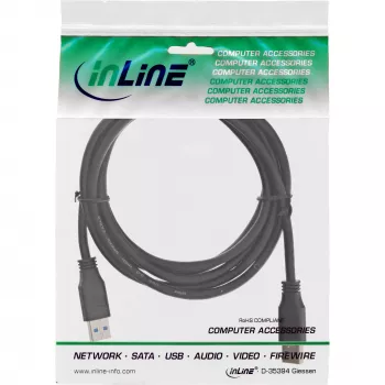 InLine USB 3.2 Gen.1 Kabel Typ A Stecker / A Stecker, schwarz, 2m