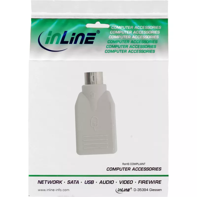 InLine USB Adapter USB A Buchse / PS/2 Stecker, PS/2 Stecker, USB A, Beige