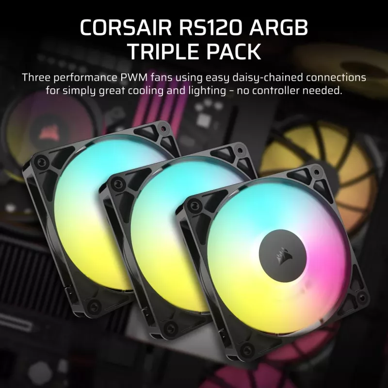CORSAIR ArGB-Lüfter – RS ARGB Series 120 120 mm Dreierpack