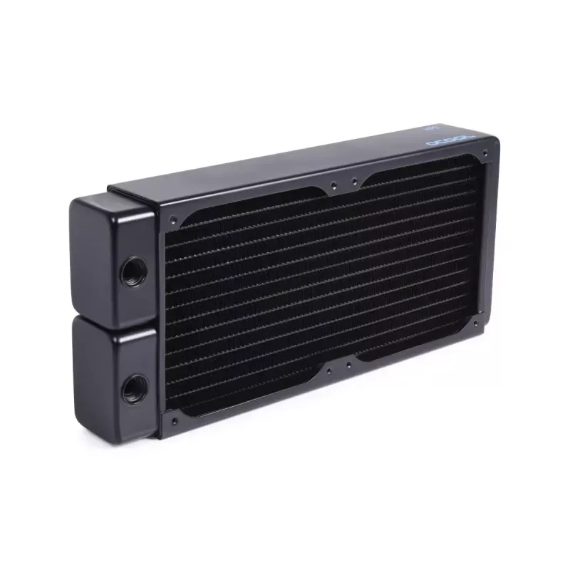 Alphacool 14439 Radiator aus Messing, Kupfer und Stahl, Schwarz, 124 mm Breite