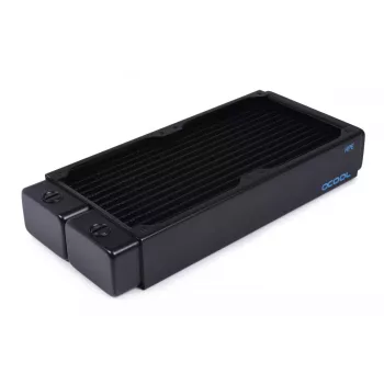 Alphacool 14439 Radiator aus Messing, Kupfer und Stahl, Schwarz, 124 mm Breite