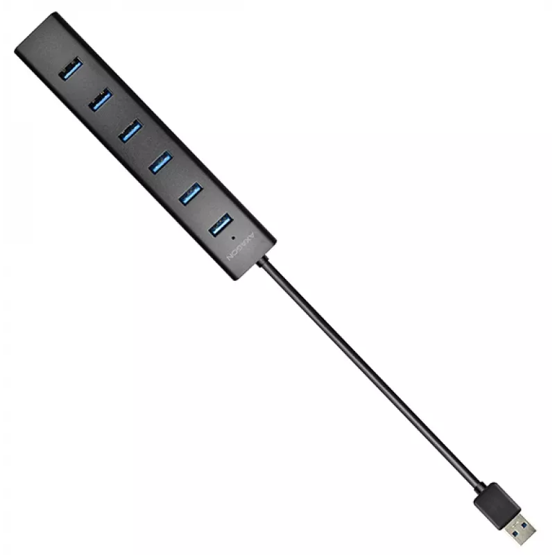 Axagon HUE-SA7BP 7x USB 3.0 ALU LADEHUB schwarz inkl. Netzteil