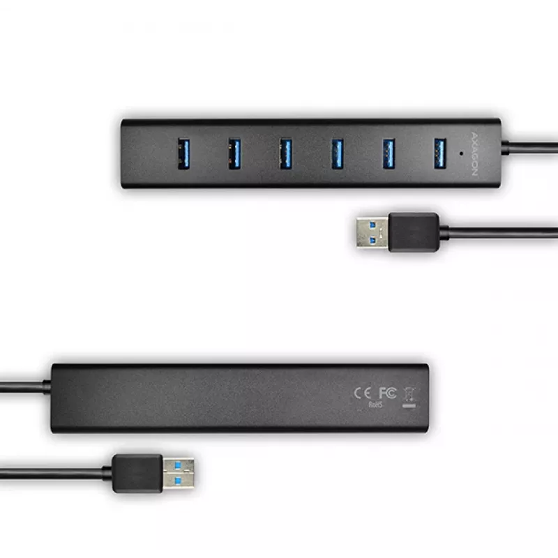 Axagon HUE-SA7BP 7x USB 3.0 ALU LADEHUB schwarz inkl. Netzteil