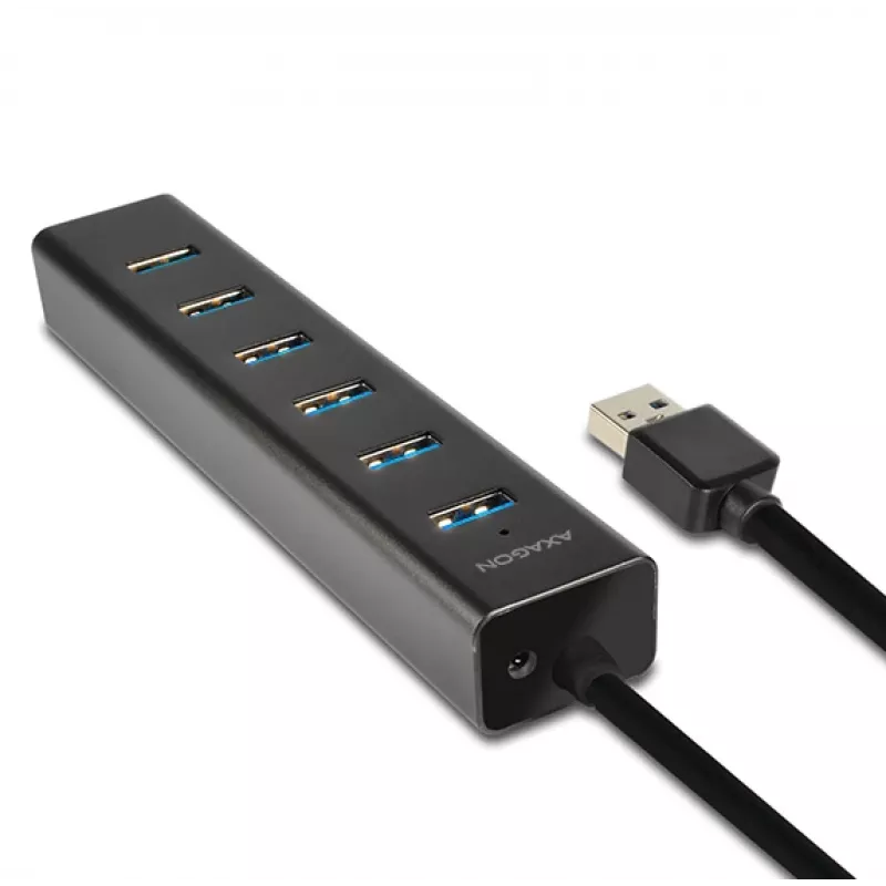 Axagon HUE-SA7BP 7x USB 3.0 ALU LADEHUB schwarz inkl. Netzteil