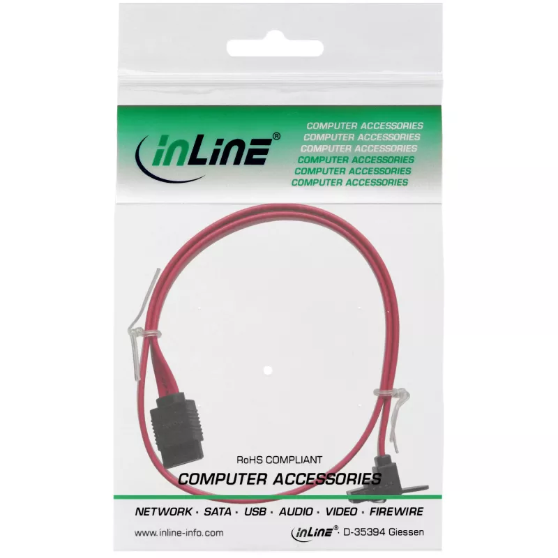 InLine SATA 6Gb/s Kabel mit Rastnasen gewinkelt 0,3m