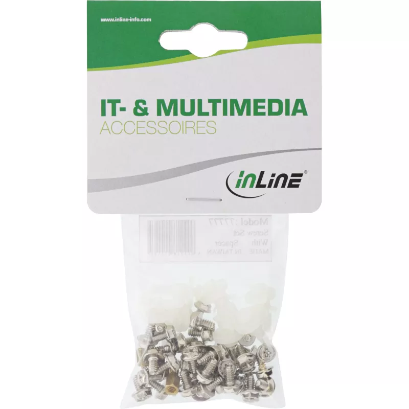 InLine IT / PC Multi-Schraubenset mit Abstandshaltern 48 Stk., Metall, Kunststoff