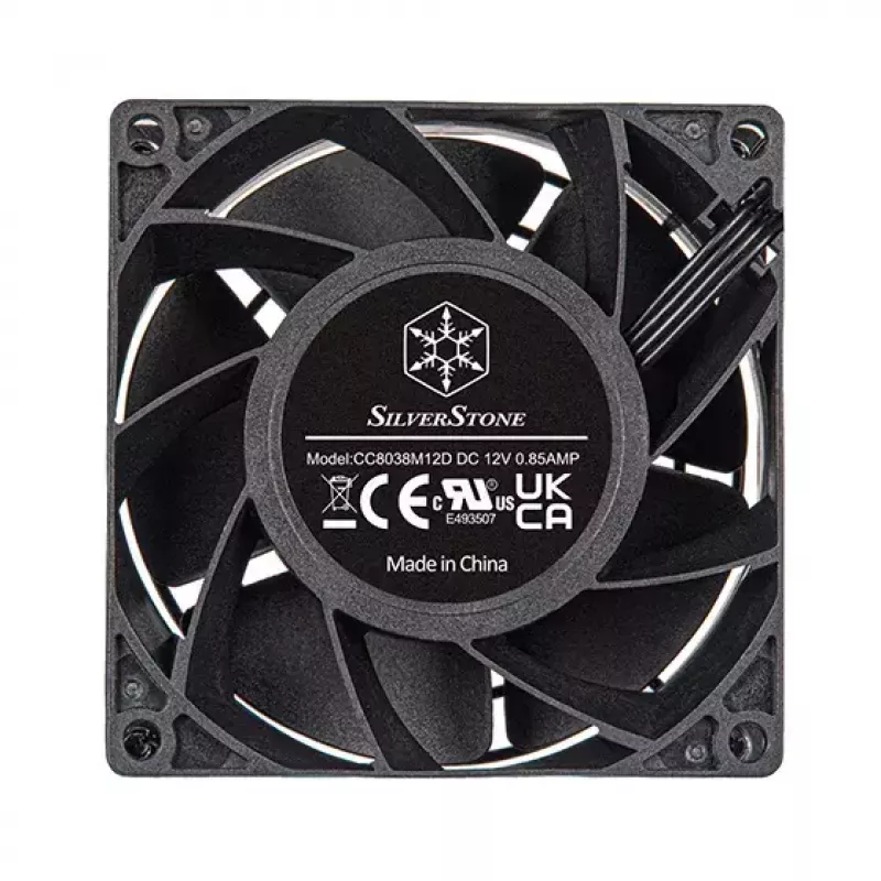Silverstone FHS 80X – 8-cm-Lüfter, Schwarz, 83,66 cfm, 50,77 mmH2O