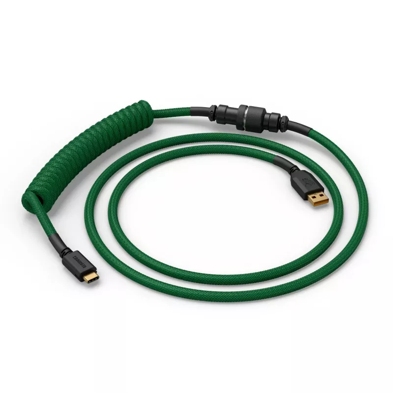 Glorious Gaming Glorious GMMK Spiral-Kabel Forest Rain, Grün, 1,4 m, 1 Stk., Glorious Gaming, USB Typ-A, USB Typ-C, Aviator