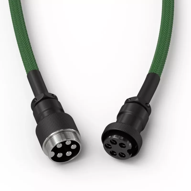 Glorious Gaming Glorious GMMK Spiral-Kabel Forest Rain, Grün, 1,4 m, 1 Stk., Glorious Gaming, USB Typ-A, USB Typ-C, Aviator