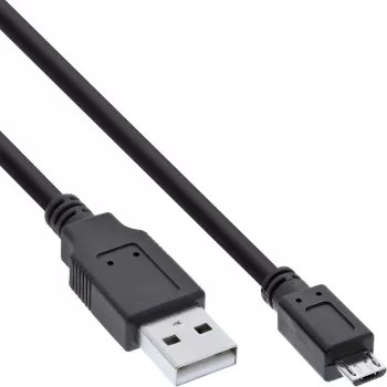 InLine Micro-USB-2.0-Kabel USB-Typ-A-Stecker / Micro-B-Stecker, schwarz, 1,5 m