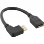 InLine DisplayPort 1.4 Adapterkabel M/F, 8K4K, links abgewinkelt, Schwarz/Gold, 0,15m
