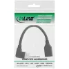 InLine DisplayPort 1.4 Adapterkabel M/F, 8K4K, links abgewinkelt, Schwarz/Gold, 0,15m