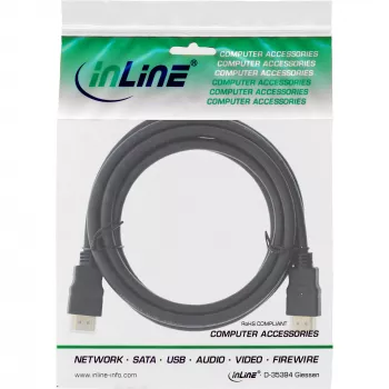 InLine High Speed HDMI-Kabel mit Ethernet Premium 4K2K Stecker / Stecker schwarz 0,5 m