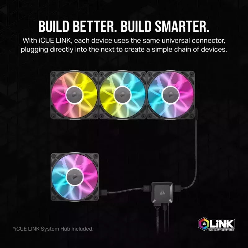 Lüfter Corsair iCUE LINK RX120 RGB 12 cm 400-2100 U/min Magnetlager