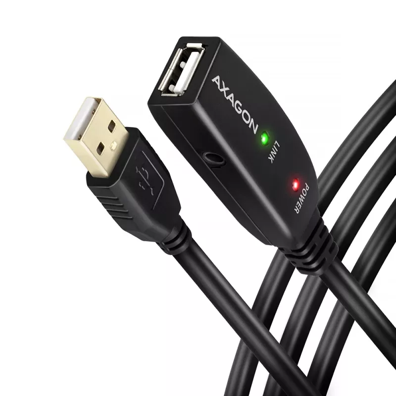 Axagon ADR-215 USB 2.0 A-M -> A-F aktives Verlängerungs-/Repeaterkabel 15 m