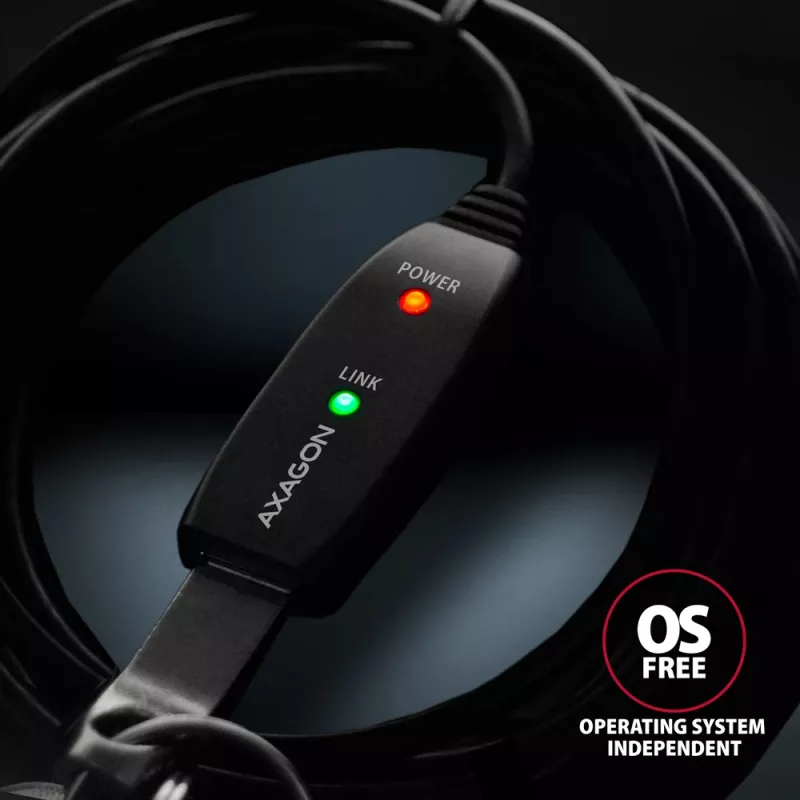 Axagon ADR-215 USB 2.0 A-M -> A-F aktives Verlängerungs-/Repeaterkabel 15 m