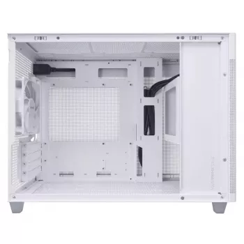 PC-Gehäuse ASUS AP201 PRIME CASE TG WEISS Mini Tower — micro ATX, gehärtetes Glas, 3×3,5-Zoll-Schächte, 1×2,5 Zoll, USB-A×2, USB-C×1