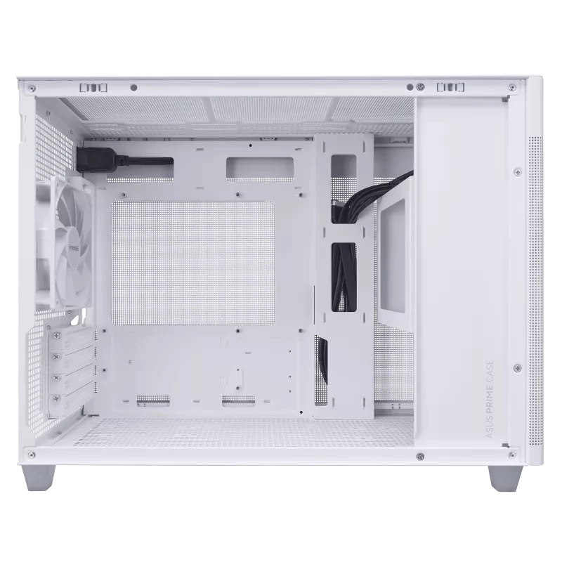 PC-Gehäuse ASUS AP201 PRIME CASE TG WEISS Mini Tower — micro ATX, gehärtetes Glas, 3×3,5-Zoll-Schächte, 1×2,5 Zoll, USB-A×2, USB-C×1