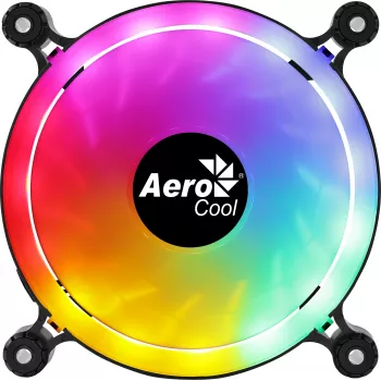 AEROCOOL 120 mm PC-Gehäuselüfter SPECTRO12 RGB, 12 V, 1000 U/min, 3,6 W, Molex, Antivibration, Gleitlager, Schwarz
