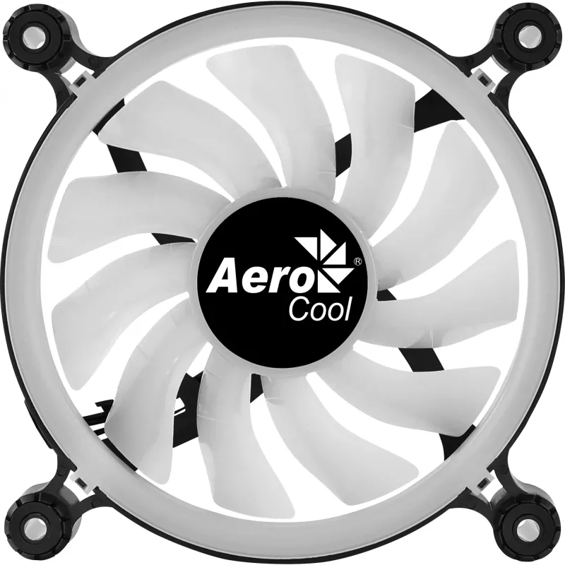 AEROCOOL 120 mm PC-Gehäuselüfter SPECTRO12 RGB, 12 V, 1000 U/min, 3,6 W, Molex, Antivibration, Gleitlager, Schwarz