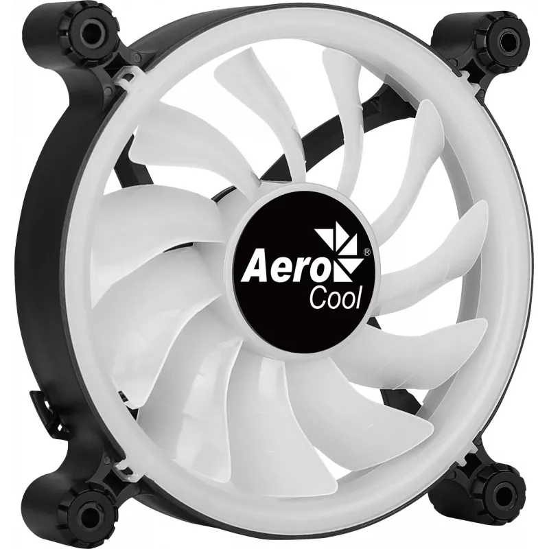 AEROCOOL 120 mm PC-Gehäuselüfter SPECTRO12 RGB, 12 V, 1000 U/min, 3,6 W, Molex, Antivibration, Gleitlager, Schwarz