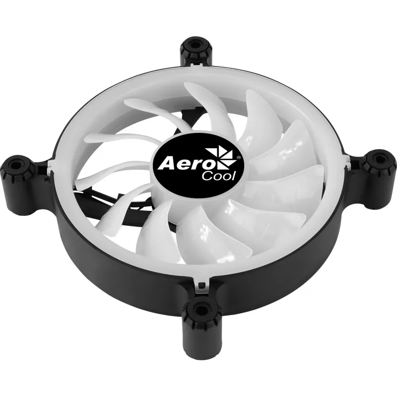 AEROCOOL 120 mm PC-Gehäuselüfter SPECTRO12 RGB, 12 V, 1000 U/min, 3,6 W, Molex, Antivibration, Gleitlager, Schwarz