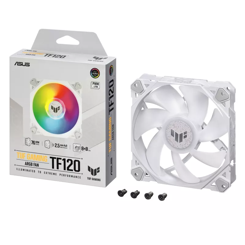 ASUS TUF GAMING TF120 ARGB WHITE EDITION Computergehäuse Luftkühler 12 cm 1 St.