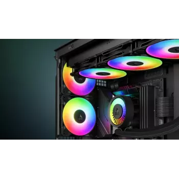 120 mm PWM A‑RGB Gehäuselüfter 3er-Pack, Arctic Freezer P12 Pro A‑RGB — 131 m³/h, Gleitlager, Schwarz/Weiß-Optionen