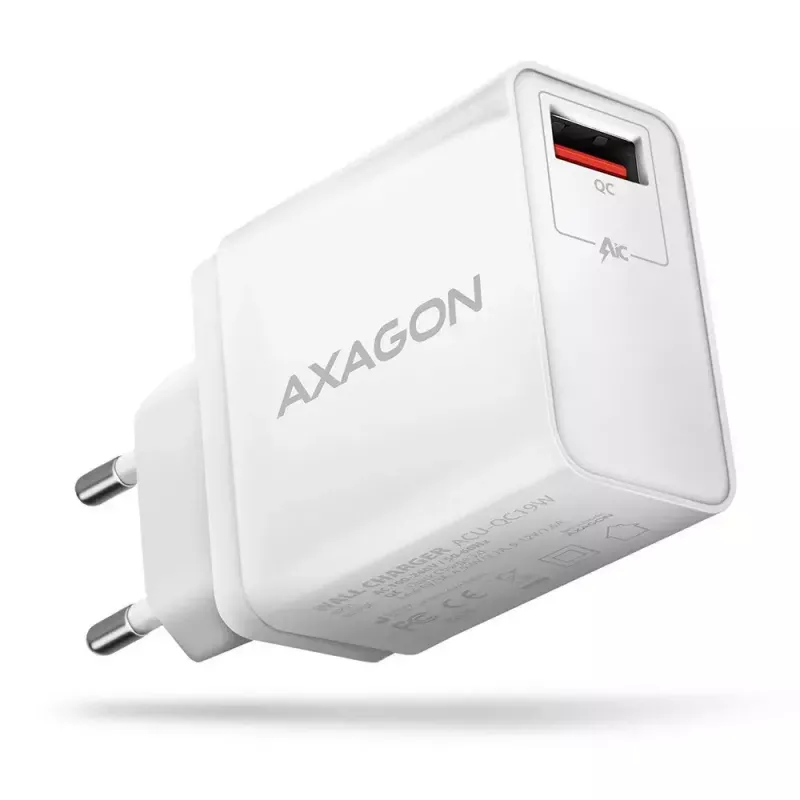 Axagon ACU-QC19W Wandladegerät 1x QC3.0/AFC/FCP/SMART 19W weiß