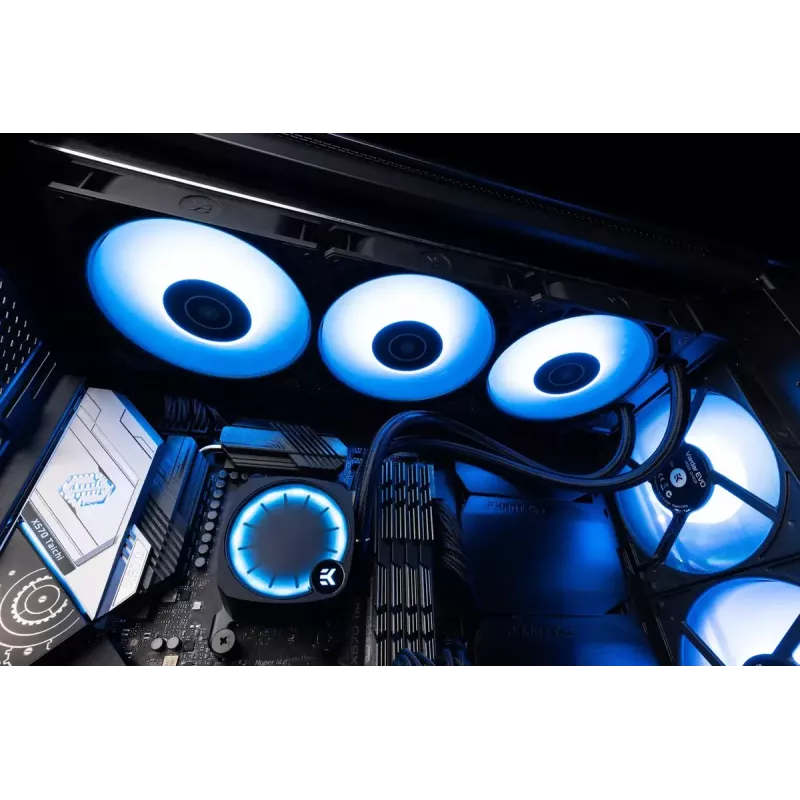 Flüssigkeitskühler EK Water Blocks Nucleus AIO CR360 Lux D-RGB 12 cm Schwarz