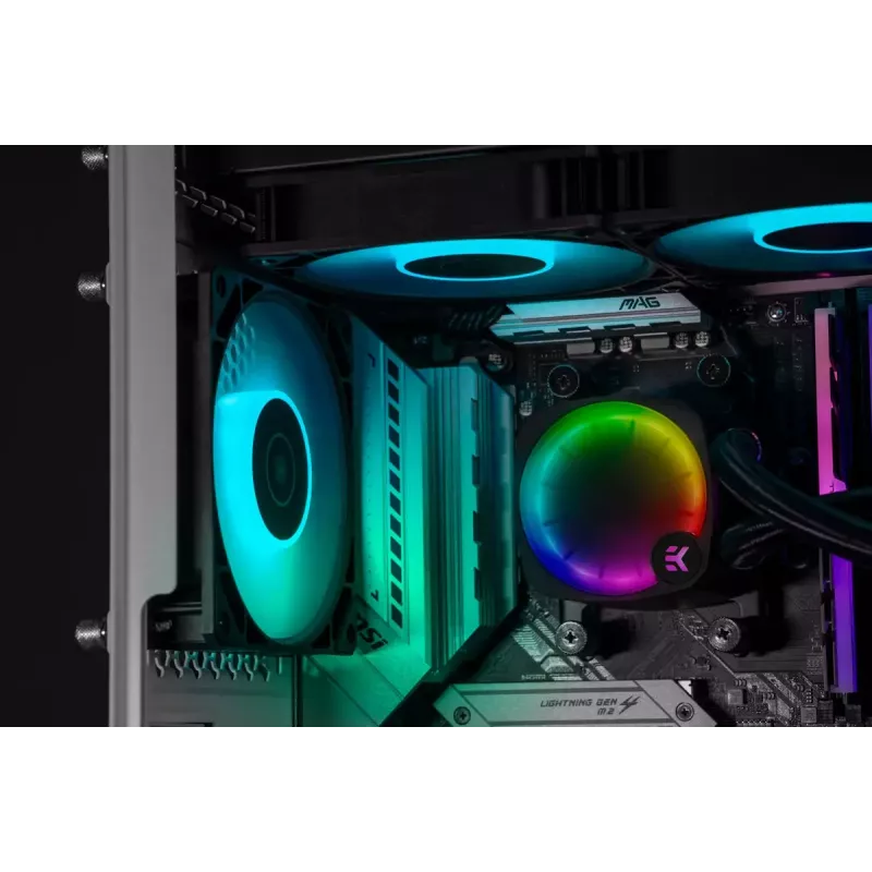 Flüssigkeitskühler EK Water Blocks Nucleus AIO CR360 Lux D-RGB 12 cm Schwarz