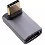 InLine USB4 Adapter, USB-C Stecker/Buchse gewinkelt hoch/runter, Aluminium, grau