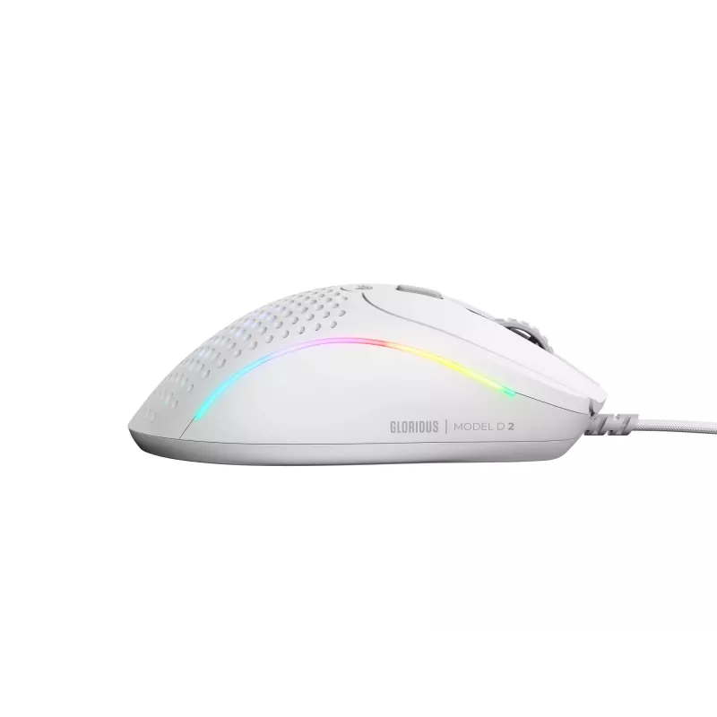 Glorious Gaming Glorious Model D 2 Wired - Mattweiß, Rechtshänder, Optisch, USB Typ-A, 26000 DPI, Weiß