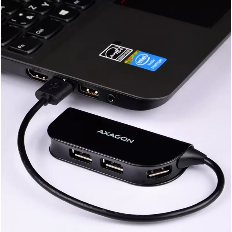 Axagon HUE-X4B Schnittstellen-Hub USB 2.0 480 Mbit/s Schwarz