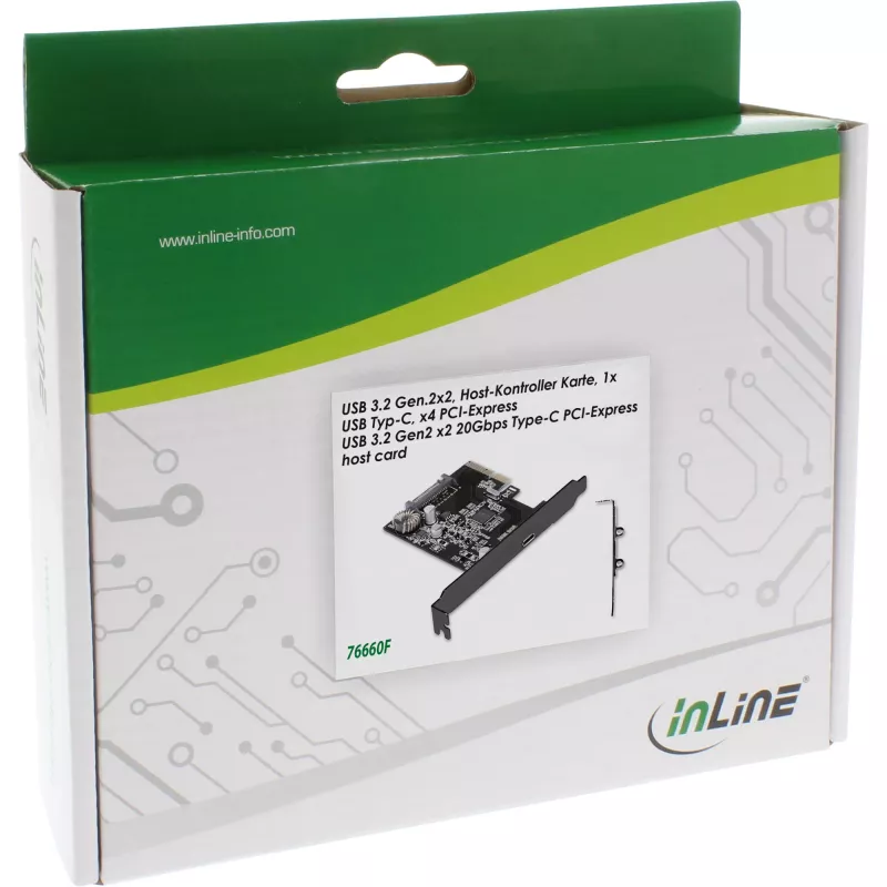 InLine Schnittstellenkarte, USB 3.2 Gen.2x2, 1x USB-C, PCIe x4
